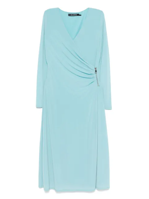Karl Lagerfeld zip-detail wrap dress Blue A3W130421XS