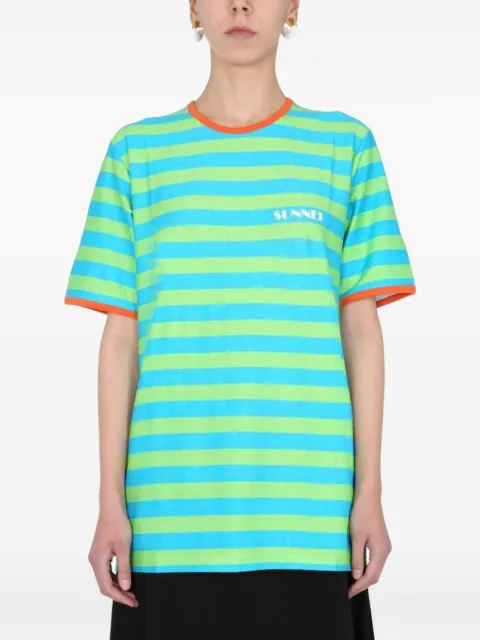 Sunnei x Biffi striped crew-neck T-shirt Blue SN1PXH06APJR001R22GREENAZURE