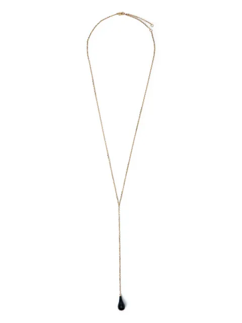 TOTEME 18K gold-plated brass onyx drop necklace Black 253WJQ0084JA0010177