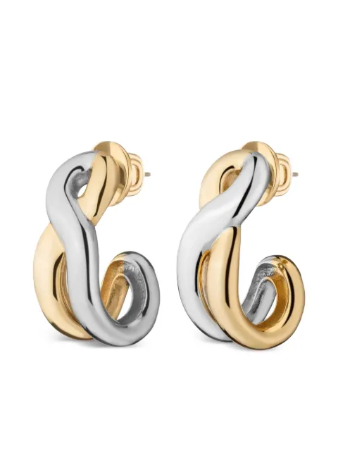DEMARSON New York Odell twisted hoop earrings Silver JOE06GSPF25