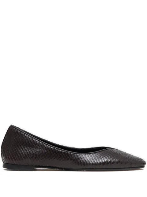 Jacquemus Ovalo snakeskin-effect leather ballet flats Brown FOW00183AC24M07