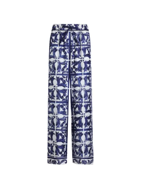 Dolce & Gabbana paisley-print elasticated-waist trousers White I3J36WHI1S5
