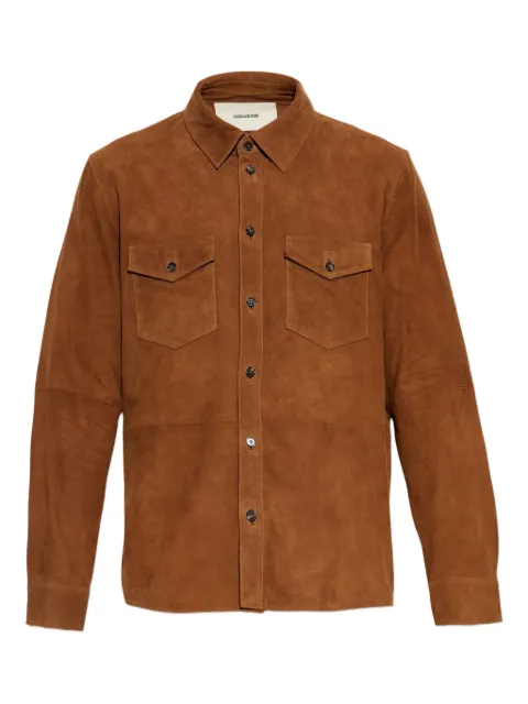 Zadig&Voltaire Sergy suede leather shirt Brown RMSH01018