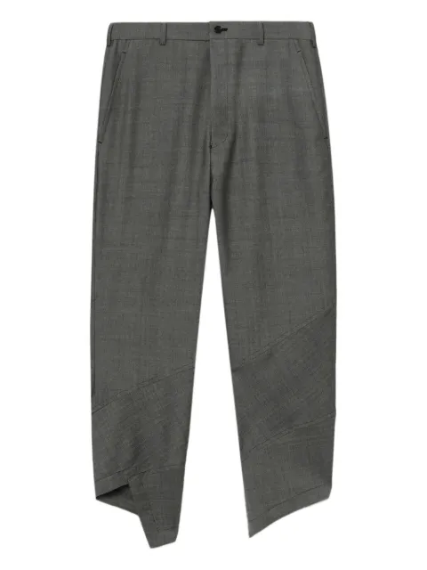 Black Comme Des Garçons panelled asymmetrical trousers Grey 1OP005052