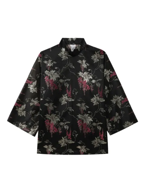 Comme Des Garçons Comme Des Garçons floral-print mandarin-collar blouse Black ROJ017051SS25
