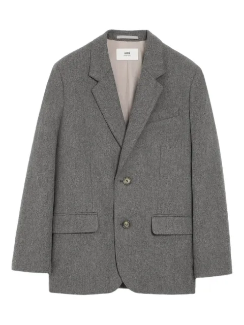 AMI Paris single-breasted wool jacket Grey H25FBV001WV0058