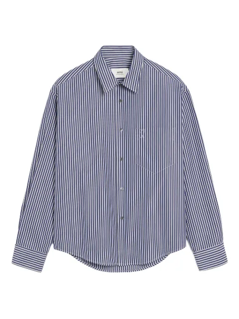 AMI Paris Ami de Coeur striped shirt Blue H25USH766CO0133