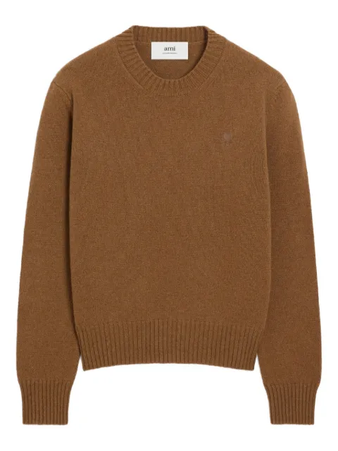 AMI Paris Ami De Coeur crew-neck sweater Brown H25HKS830005