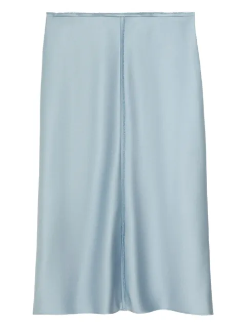 AMI Paris raw-edge midi skirt Blue H25FSK447PL0037