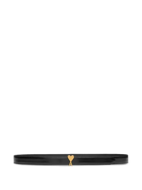 AMI Paris cow leather Ami De Coeur buckle belt Black E26UBL209AL0139