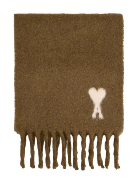AMI Paris Off Ami De Coeur scarf Brown USF673AW0004