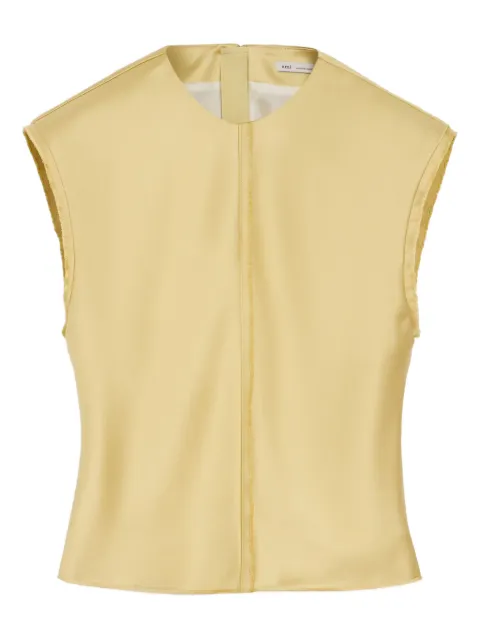 AMI Paris raw-edge sleeveless top Green H25FTP814PL0037