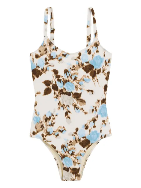 AMI Paris floral-print swimsuit Neutrals H25FBW311AW0016