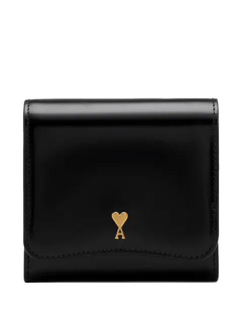 AMI Paris cow leather Paris Paris compact wallet Black E26USL708AL0139