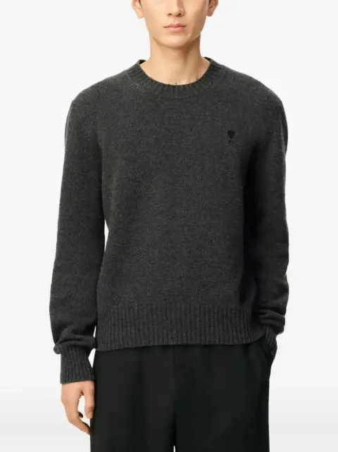 AMI Paris Ami De Coeur crew-neck sweater Grey H25HKS830005