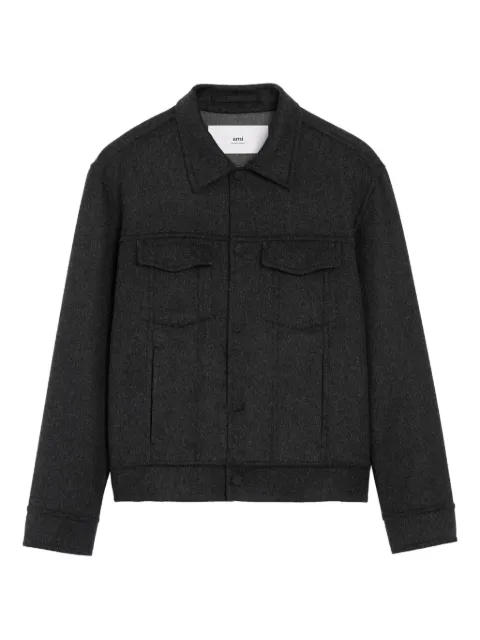 AMI Paris wool trucker jacket Grey H25UJK847WO0009