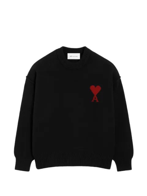 AMI Paris Ami de Coeur intarsia-knit sweater Black H26UKS838018