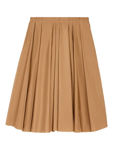 AMI Paris Corolla Taffetas midi skirt Brown H25FSK427PL0036