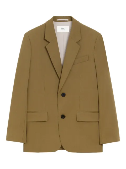 AMI Paris single-breasted blazer Green H25FBV001WV0067