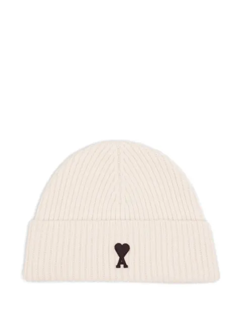 AMI Paris Ami De Coeur wool beanie Neutrals H26UBO006018