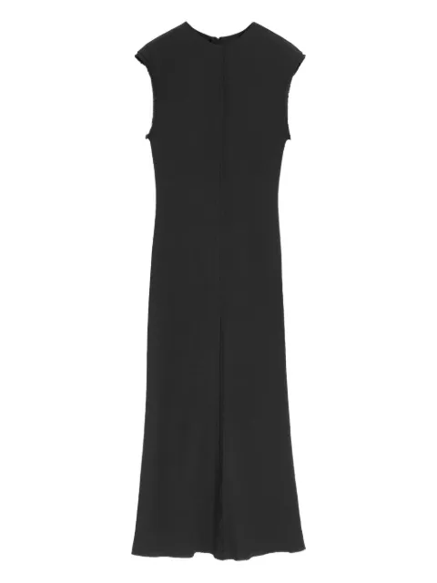 AMI Paris raw-edge sleeveless long dress Black H25FDR626VI0039