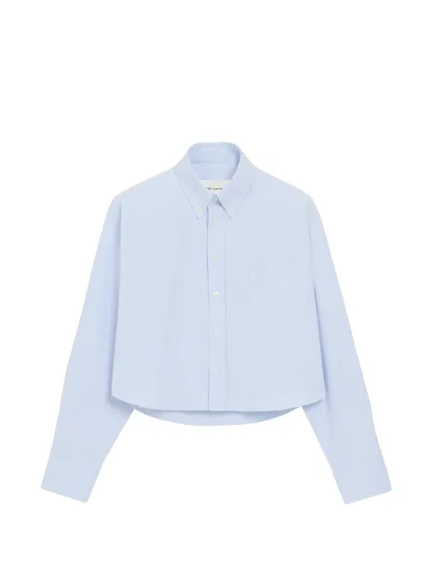 AMI Paris cotton cropped embossed Ami De Coeur shirt Blue H26FSH770CO0031