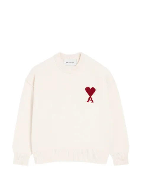 AMI Paris Ami De Coeur crew-neck wool sweater Neutrals H26UKS838018