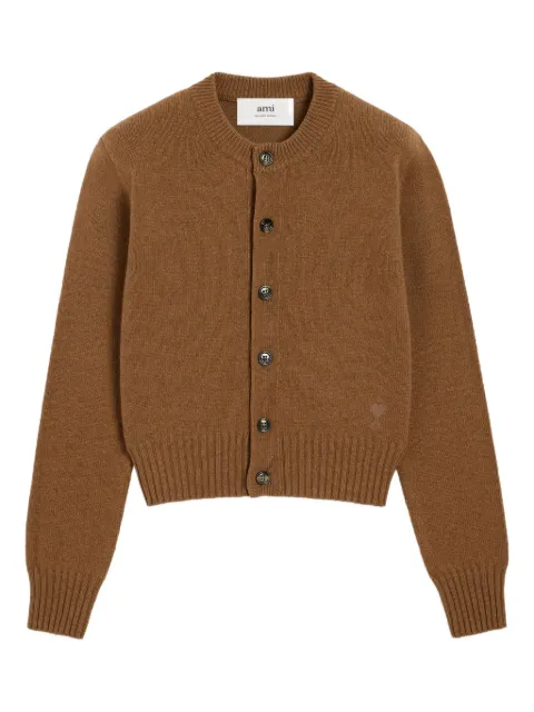 AMI Paris Ami de Coeur cardigan Brown H25FKC364005