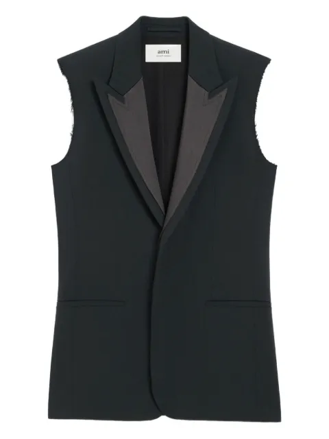 AMI Paris wool sleeveless gilet Black H25FBV003WV0067