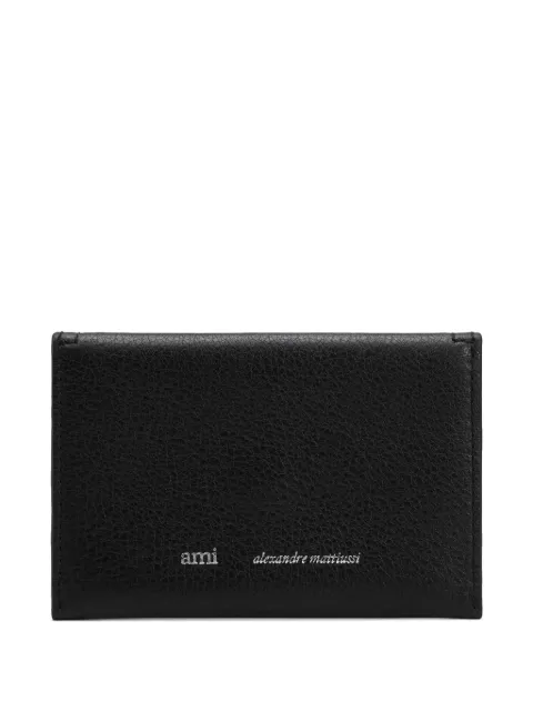 AMI Paris taurillon leather Etienne envelope card holder Black H26USL710AL0137