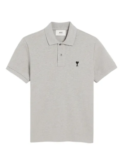 AMI Paris Ami de Coeur cotton polo shirt Grey H26HPL411760