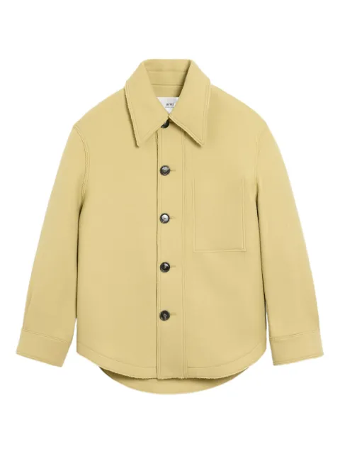 AMI Paris button-up wool jacket Green H25UJK824WV0078