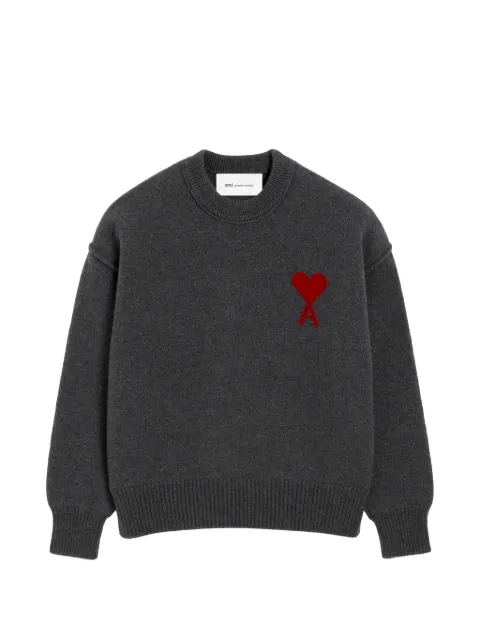 AMI Paris Ami De Coeur crew-neck wool sweater Grey H26UKS838018
