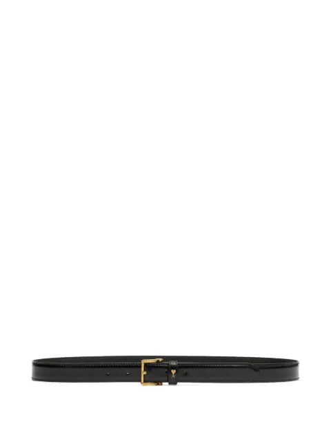 AMI Paris glazed leather Paris Paris 25 mm belt Black E26UBL029AL0139