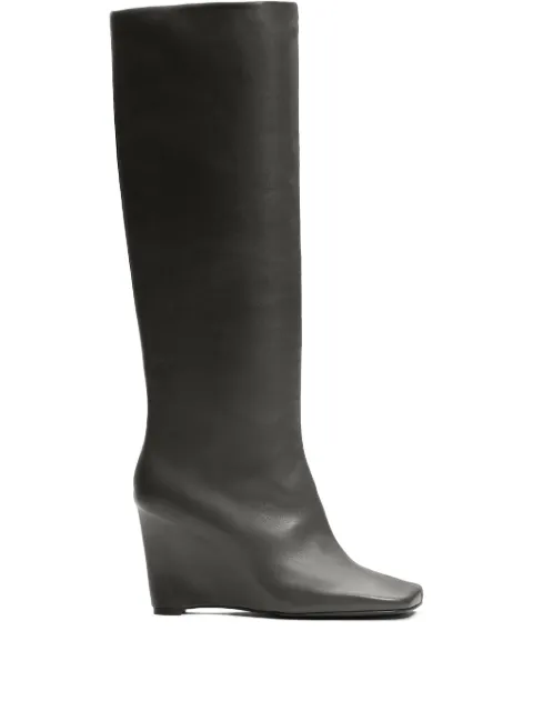 AMI Paris 90mm two-tone knee-high boots Grey H25FSV820AL0145