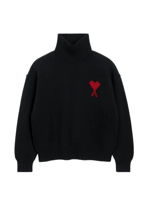 AMI Paris Ami de Coeur roll-neck sweater Black H26UKS839018