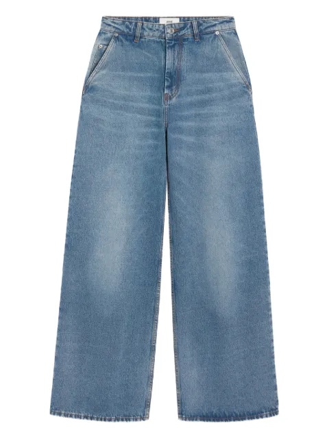 AMI Paris cotton super wide-leg jeans Blue H25FTR819DE0046