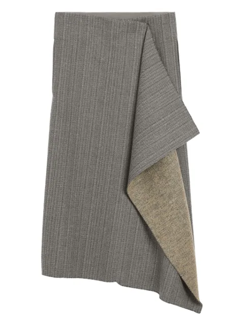 AMI Paris wool herringbone wrap midi skirt Grey H25FSK425WV0080