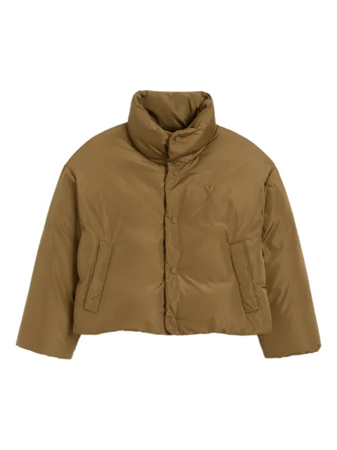 AMI Paris Ami De Coeur Taffetas jacket Green H25FJK832PL0039