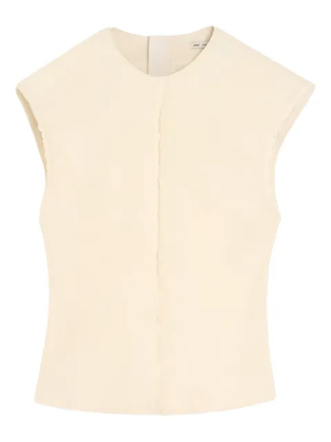 AMI Paris raw-edge sleeveless top Neutrals H25FTP804VI0039