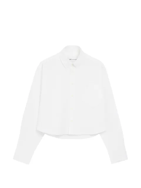 AMI Paris cotton cropped embossed Ami De Coeur shirt White H26FSH770CO0031