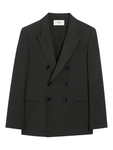 AMI Paris double-breasted wool blazer Grey H25HBV006WV0066