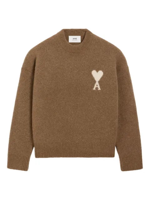 AMI Paris Ami de Coeur sweater Brown H25UKS836KN0135
