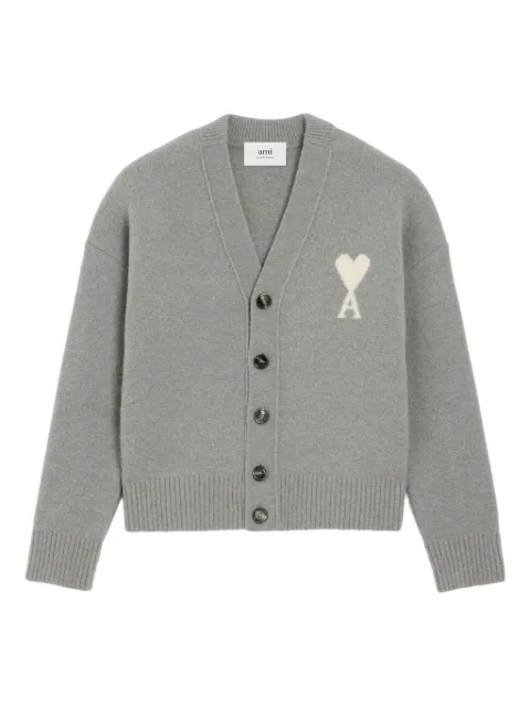 AMI Paris Ami de Coeur cardigan Grey H25UKC365KN0135