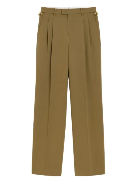 AMI Paris tab-detail wide-leg trousers Green H25FTR812WV0067