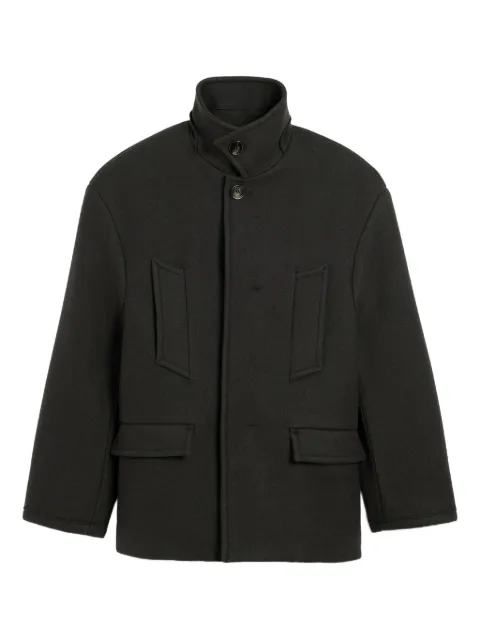 AMI Paris wool oversized high-collar Peacoat Grey H25HCO456WV0078