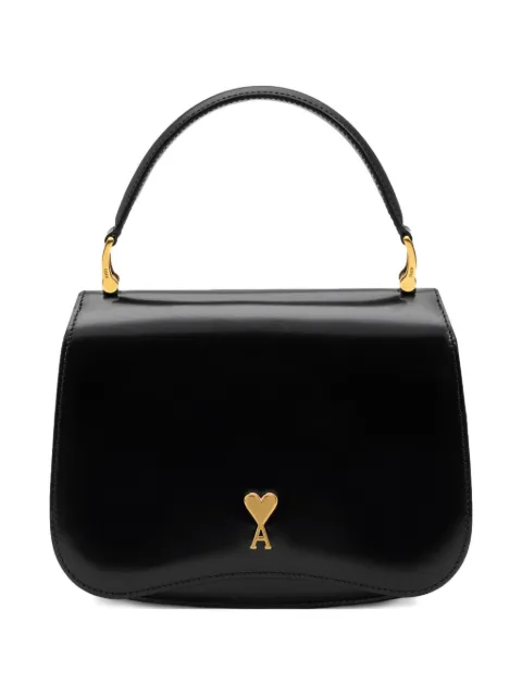 AMI Paris glazed leather handle Paris Paris bag Black ULL718AL0139