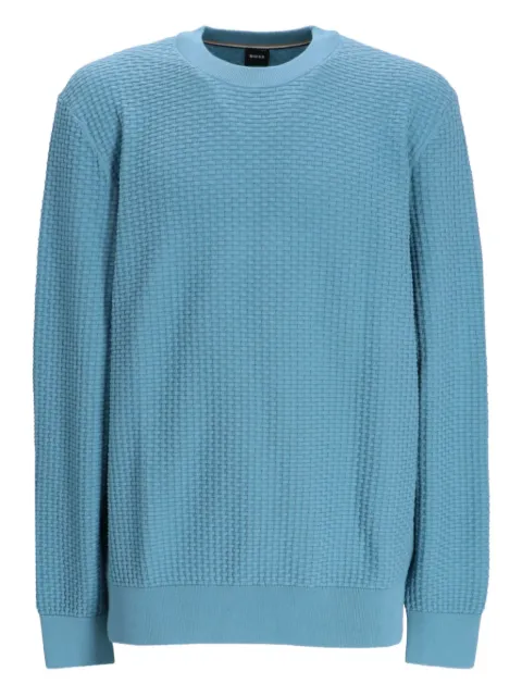 BOSS cotton crew-neck sweater Blue 50545283