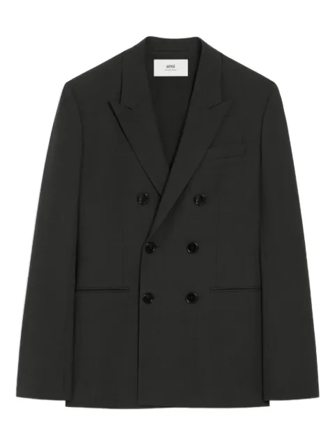 AMI Paris double-breasted wool jacket Black H25FBV006WV0066