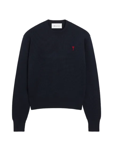 AMI Paris Ami De Coeur crew-neck wool sweater Blue H26HKS826001